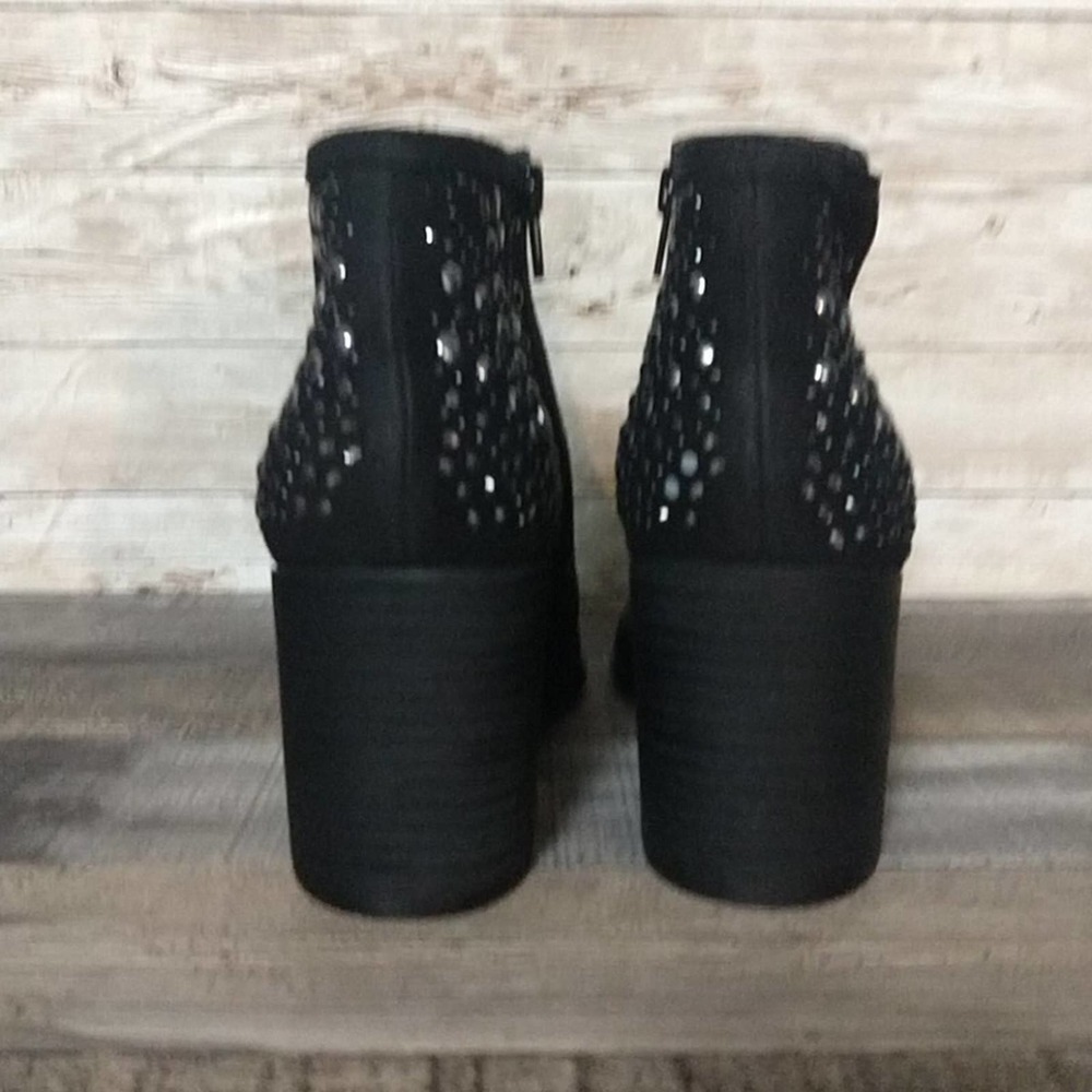 Fergie Leather Bless Bootie Ankle Boots Black 8.5 - Picture 8 of 12